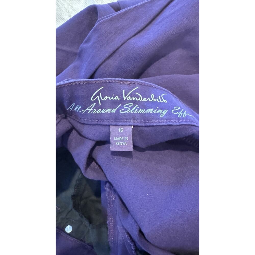 Gloria Vanderbilt Slimming Stretch Jeans Womens Size 16 Rail Straight Purple New - Picture 8 of 8